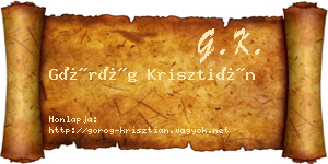 Görög Krisztián névjegykártya